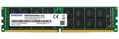 A- DDR4 64GB DIMM LOAD REDUCED PC4-21300 BrandA: Samsung BrandB: Supermicro Certified P/N: M386A8K40BM2-CTD 4Drx4 (4rx4) 1.2v Normal Profile