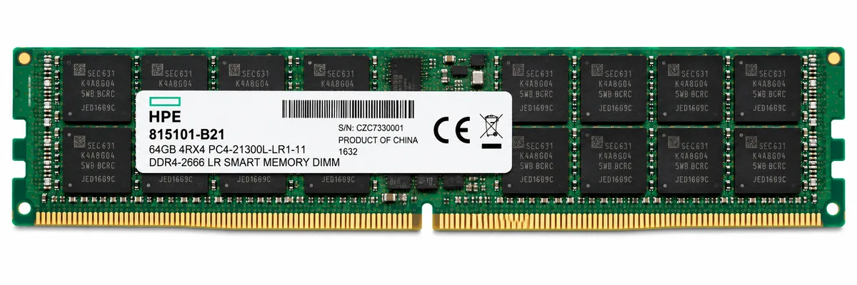 HPE 64GB 4RX4 DDR4-2666 LR Smart Memory DIMM (815101-B21)