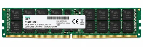 HPE 64GB 4RX4 DDR4-2666 LR Smart Memory DIMM (815101-B21)