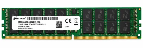 A- DDR4 32GB DIMM Registered PC4-21300 Micron P/n: MTA36ASF4G72PZ-2G6 2rx4 1.2v