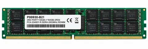 HPE 3RD Party 64GB (1*64GB) 2RX4 PC4-23400Y-R DDR4-2933MHZ RDIMM (P00930-B21)