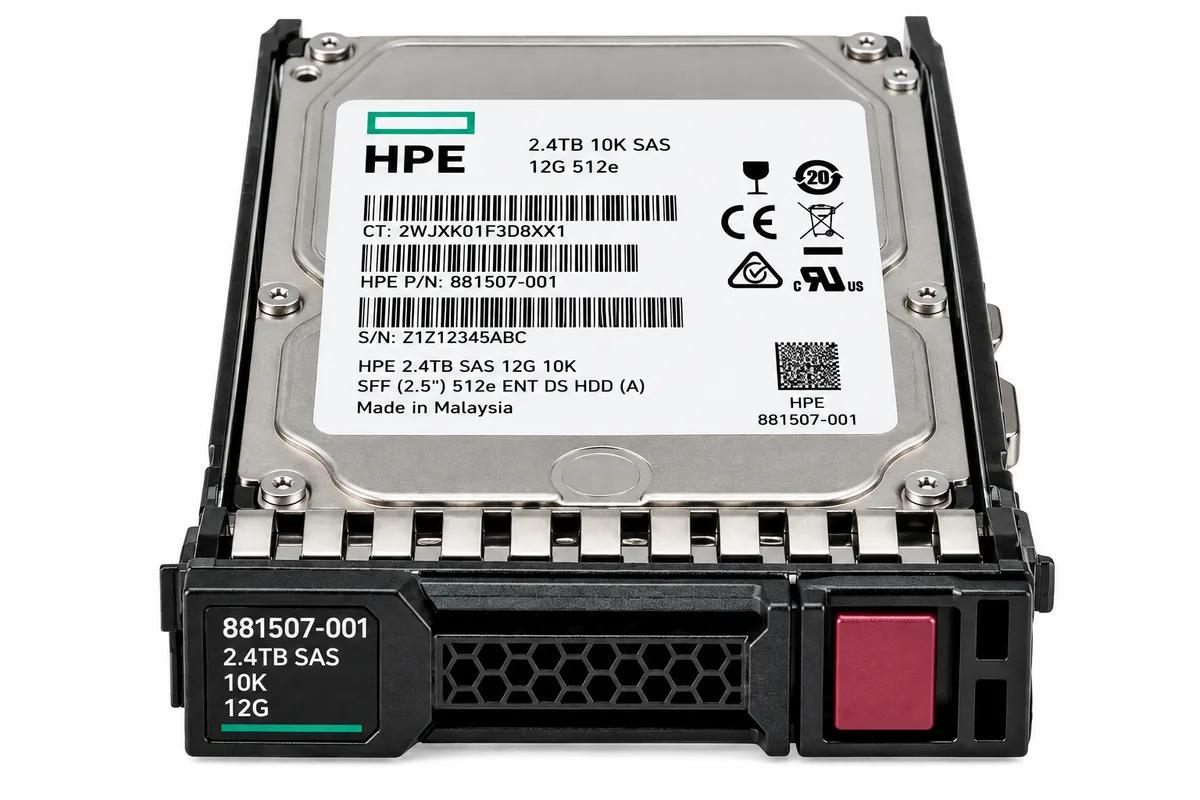 HPE 2.4TB 12G SAS 10K 2.5 SFF 512e ENT DS HDD (a) (881507-001)