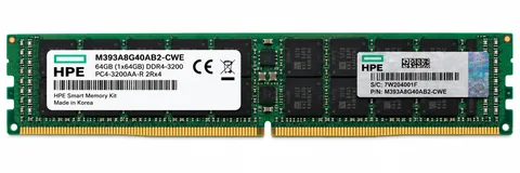 Samsung HPE 64GB (1x64GB) Dual Rank x4 DDR4-3200 CAS-22-22-22 Registered Smart Memory Kit (M393A8G40AB2-CWE)