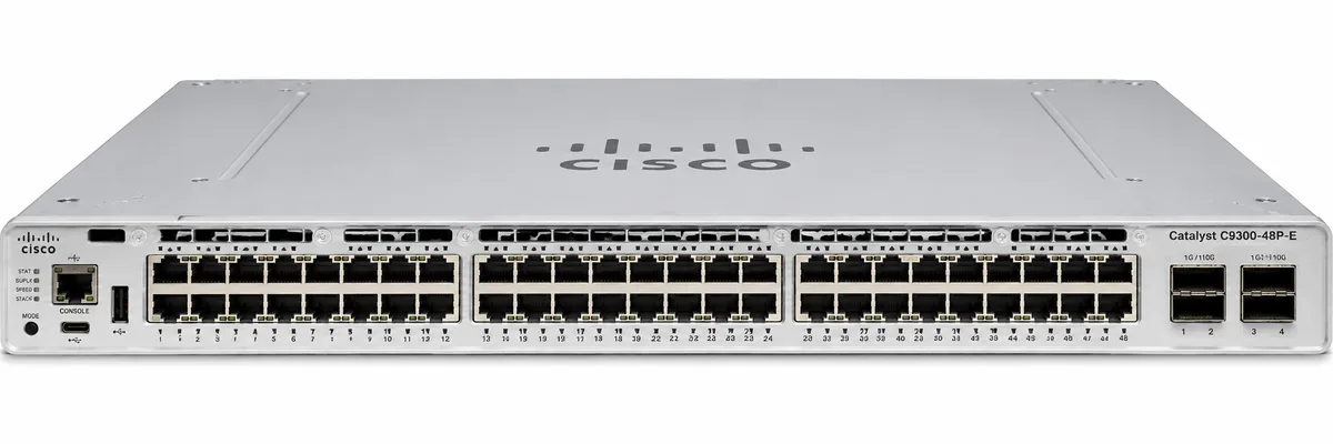 Cisco Catalyst C9300-48P-E 48x 1Gb RJ-45 PoE+ 1x 715W HSPSU Smart Licence