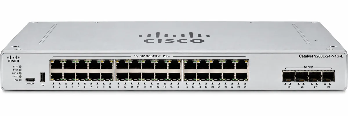 Cisco Catalyst C9200L-24P-4G-E PoE+ 4x1G