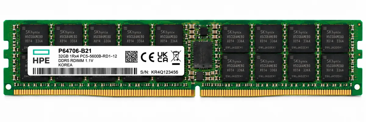 HPE SmartMemory - DDR5 - Module - 32GB - DIMM 288-PIN - 5600 MHz / PC5-44800 - CL46 registered - ECC (P64706-B21)