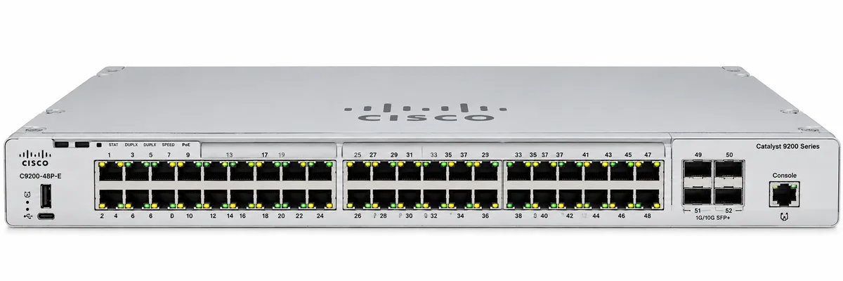 Cisco Catalyst C9200-48P-E 48-Port 1G PoE+ Ethernet Switch w/ 2x PWR-C6-1KWAC