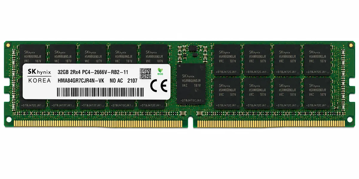 HYNIX 32GB HMA84GR7CJR4N-VK 2RX4 PC4-2666V DDR4 SERVER MEMORY