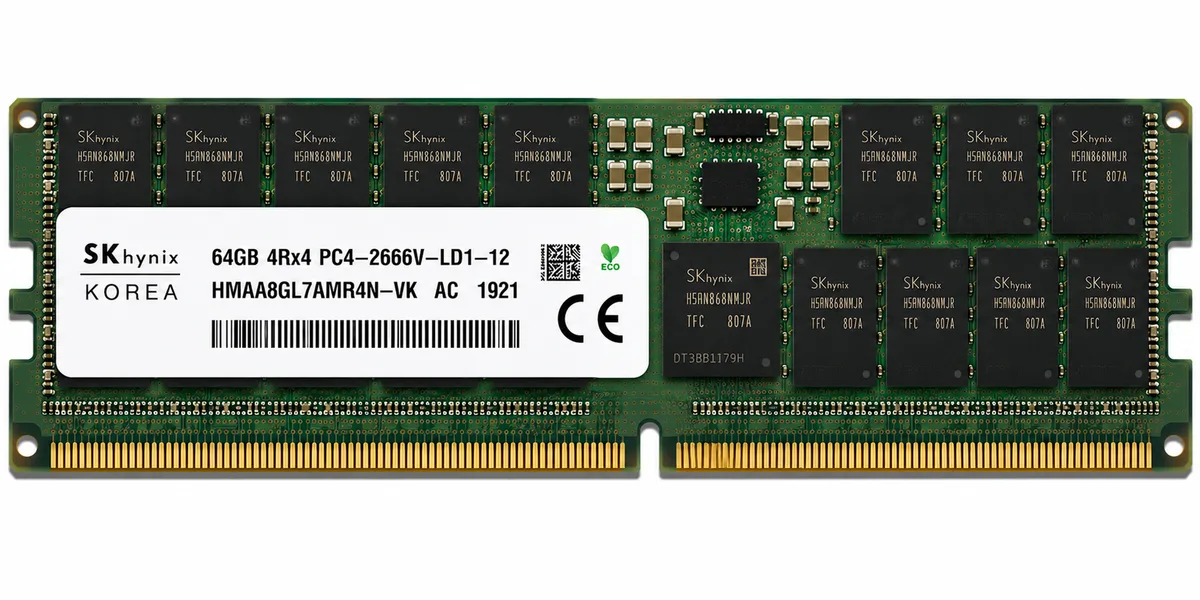 SK Hynix 64GB HMAA8GL7AMR4N-VK 4DRx4 PC4-2666V DDR4-21300 ECC LRDIMM Memory