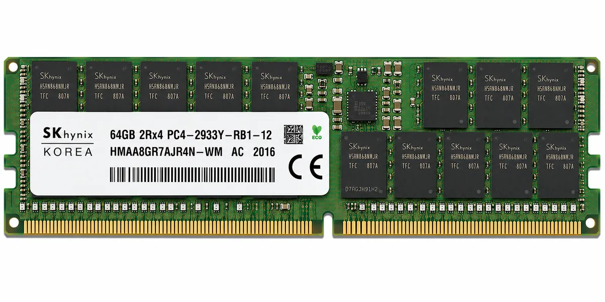 SK Hynix  64GB PC4 HMAA8GR7AJR4N-WM DDR4 2933Y- 2Rx4 ECC SERVER Memory RAM