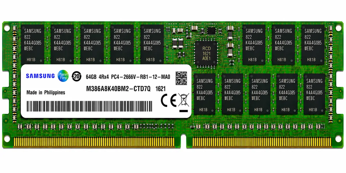 Samsung 64GB M386A8K40BM2-CTD7Q DDR4 PC4-2666V 4DRx4 ECC Reg Server RAM