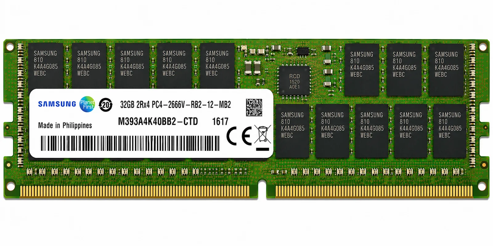SAMSUNG 32GB M393A4K40BB2-CTD 2RX4 PC4-2666V DDR4 SERVER MEMORY