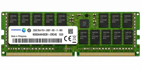 SAMSUNG 32GB M393A4K40CB1-CRC4Q DDR4 RDIMM SERVER RAM 2400MHz ECC 2Rx4 PC4-2400T