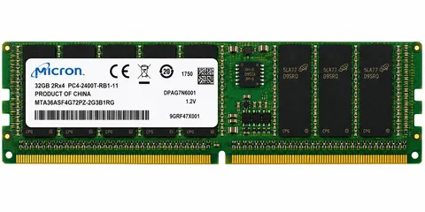 Micron 32GB MTA36ASF4G72PZ-2G3B1RG DDR4 PC4-2400T RDIMM Server Memory