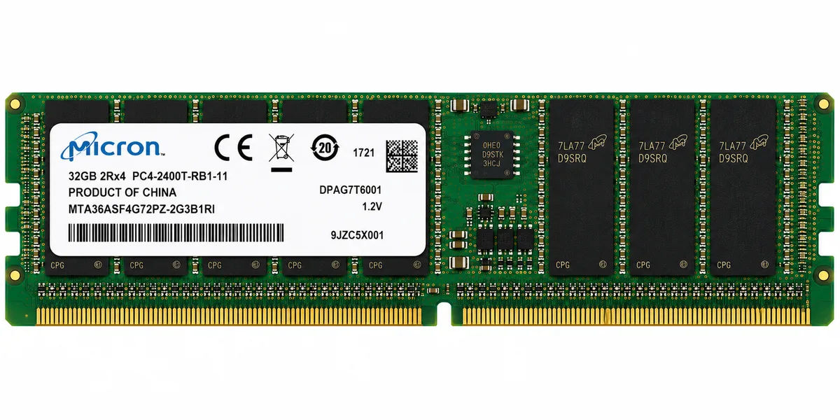 Micron 32GB MTA36ASF4G72PZ-2G3B1RI 2RX4 DDR4 2400T ECC RAM