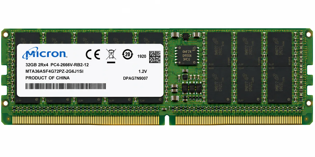 Micron MTA36ASF4G72PZ-2G6J1SI 32GB DDR4-2666 ECC RDIMM PC4-2666V 2Rx4