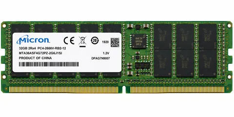 Micron MTA36ASF4G72PZ-2G6J1SI 32GB DDR4-2666 ECC RDIMM PC4-2666V 2Rx4