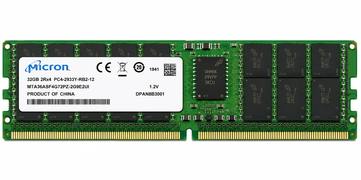 Micron MTA36ASF4G72PZ-2G9E2UI 32GB DDR4 2933MHz PC4-2933Y ECC Reg Serv RAM RDIMM
