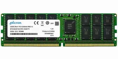 Micron MTA36ASF4G72PZ-3G2E7TI 32GB DDR4 ECC Registered RDIMM PC4-3200AA 288-Pin