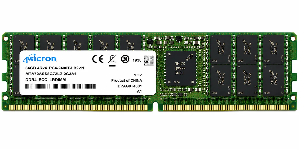 Micron  MTA72ASS8G72LZ-2G3A1  64GB PC4-2400T DDR4 ECC REG Server Memory