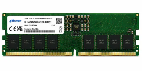 Micron MTC20F2085S1RC48BA1 32GB DDR5-4800 ECC RDIMM Server Memory
