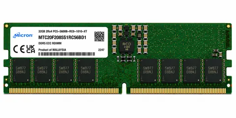 Micron MTC20F2085S1RC56BD1 32GB DDR5-5600 ECC RDIMM Server Memory