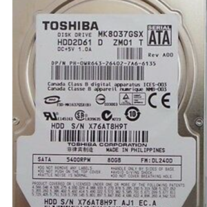 Toshiba WR643 Toshiba WR643 80GB 5400 RPM 9.5MM 2.5'' SATA Hard Drive