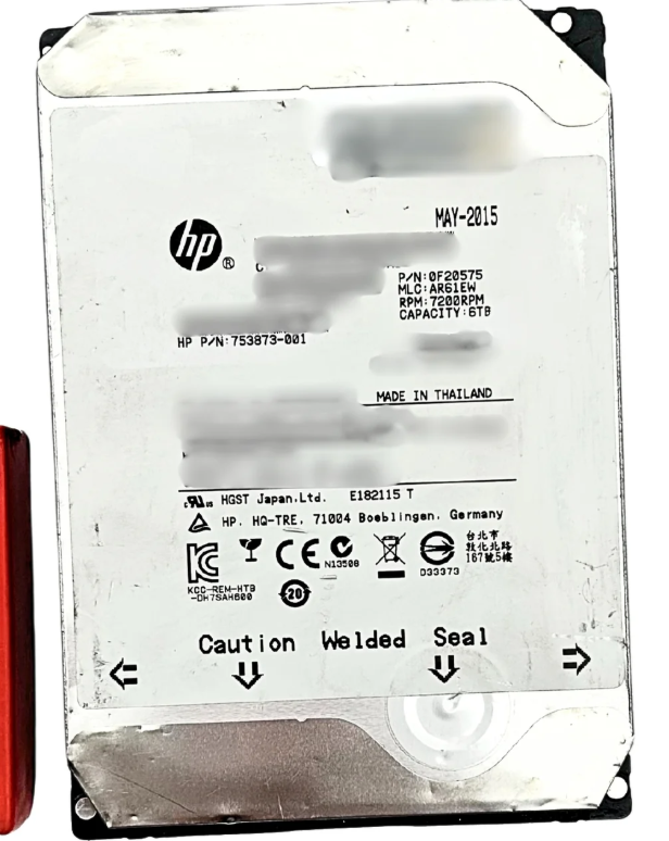 HP 753873-001 6TB 6G 7.2K LFF MDL SATA HDD (BARE DRIVE #)