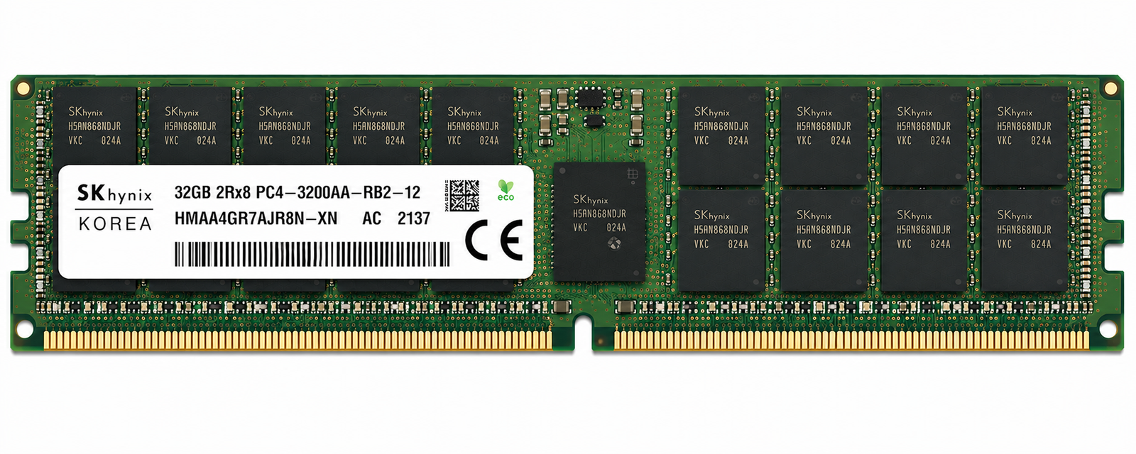 SK Hynix 32GB 1x32GB DDR4 3200 PC4-25600 CL22 2Rx8 ECC RDIMM Server Memory