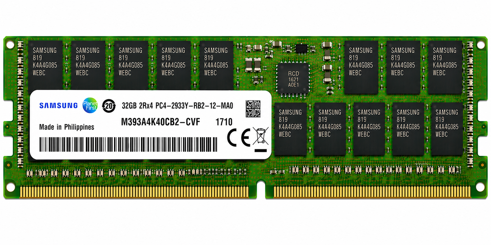 Samsung 32GB DDR4-2933 PC4-2933Y 2Rx4 ECC RDIMM Server RAM