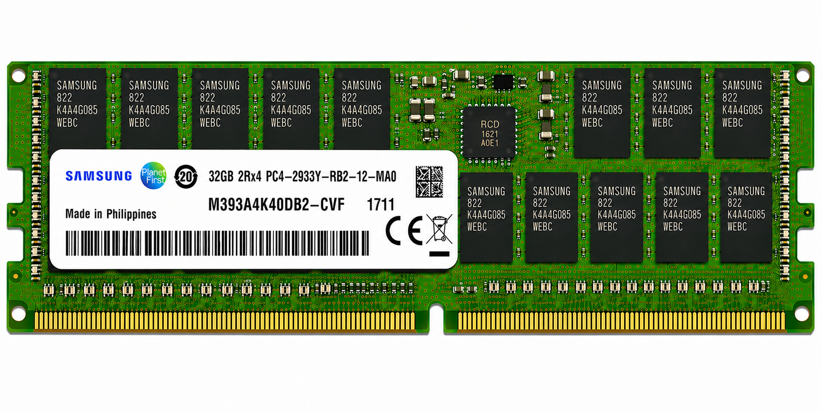 Samsung 32GB 2Rx4 PC4-2933Y DDR4-23400 ECC REG Server Memory Samsung 32GB 2Rx4 PC4-2933Y DDR4-23400 ECC REG Server Memory
