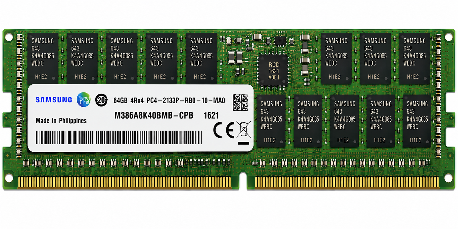 SAMSUNG 64GB DDR4 2133MHz PC4-17000 CL15 4Rx4 ECC LRDIMM