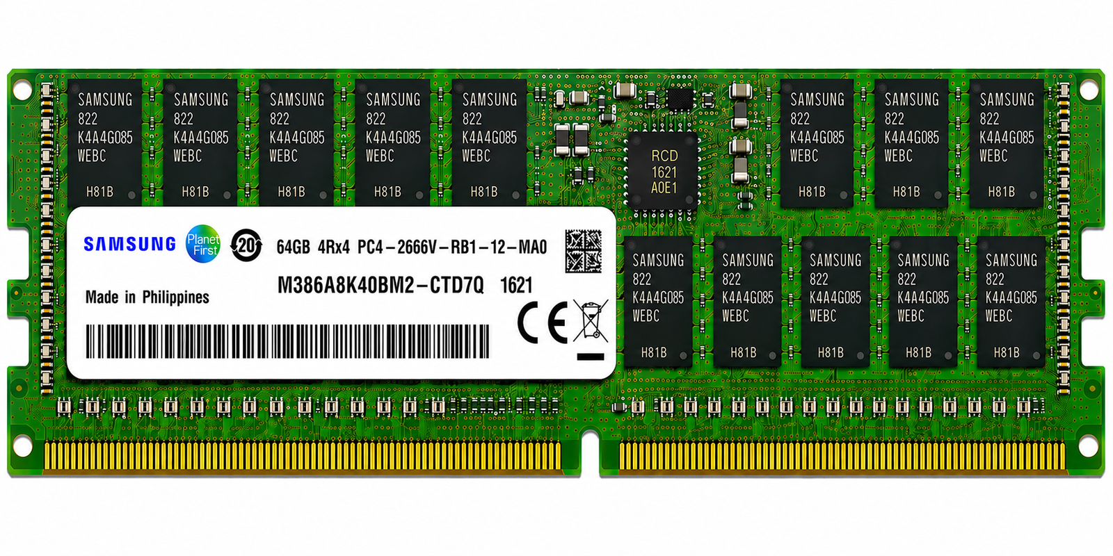 Samsung 64GB DDR4 PC4-2666V 4DRx4 ECC Reg Server RAM