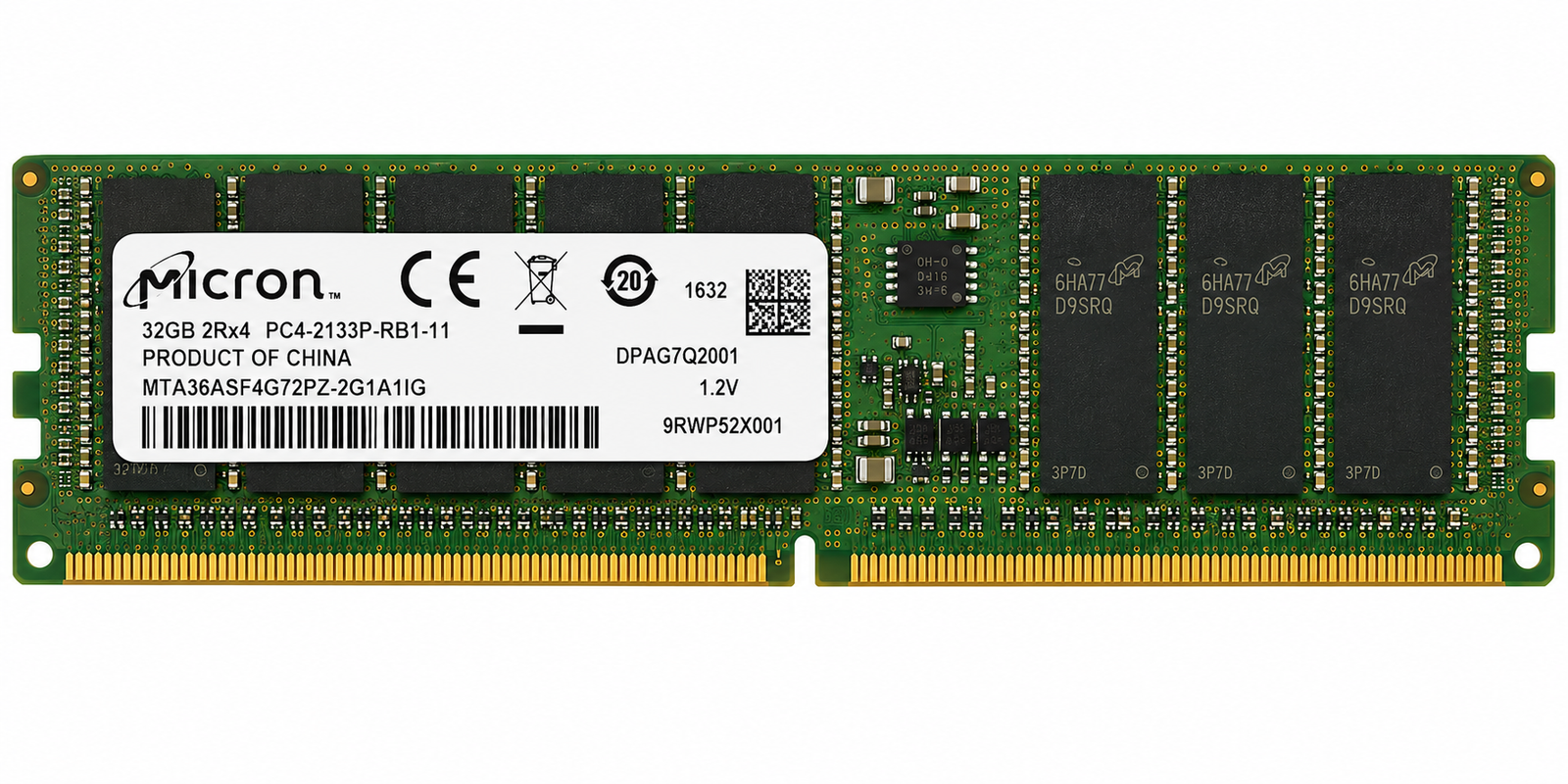 Micron 32GB DDR4 PC4-2133p Reg ECC RDIMM 2133MHz Server RAM