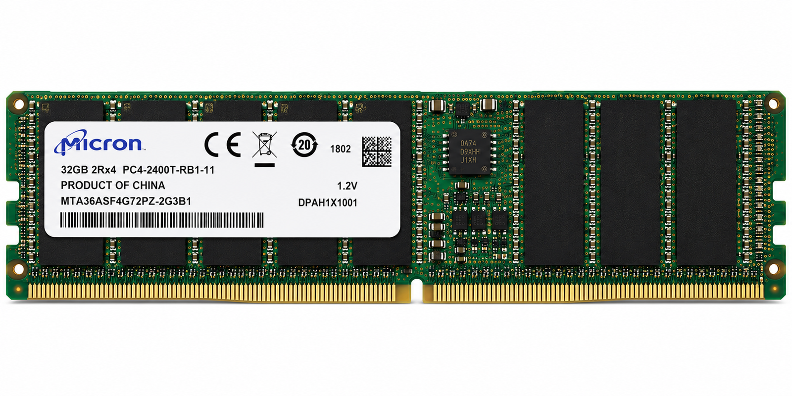 32gb Micron 2rx4 Pc4-2400t Ddr4 ECC DIMM Server RAM Module