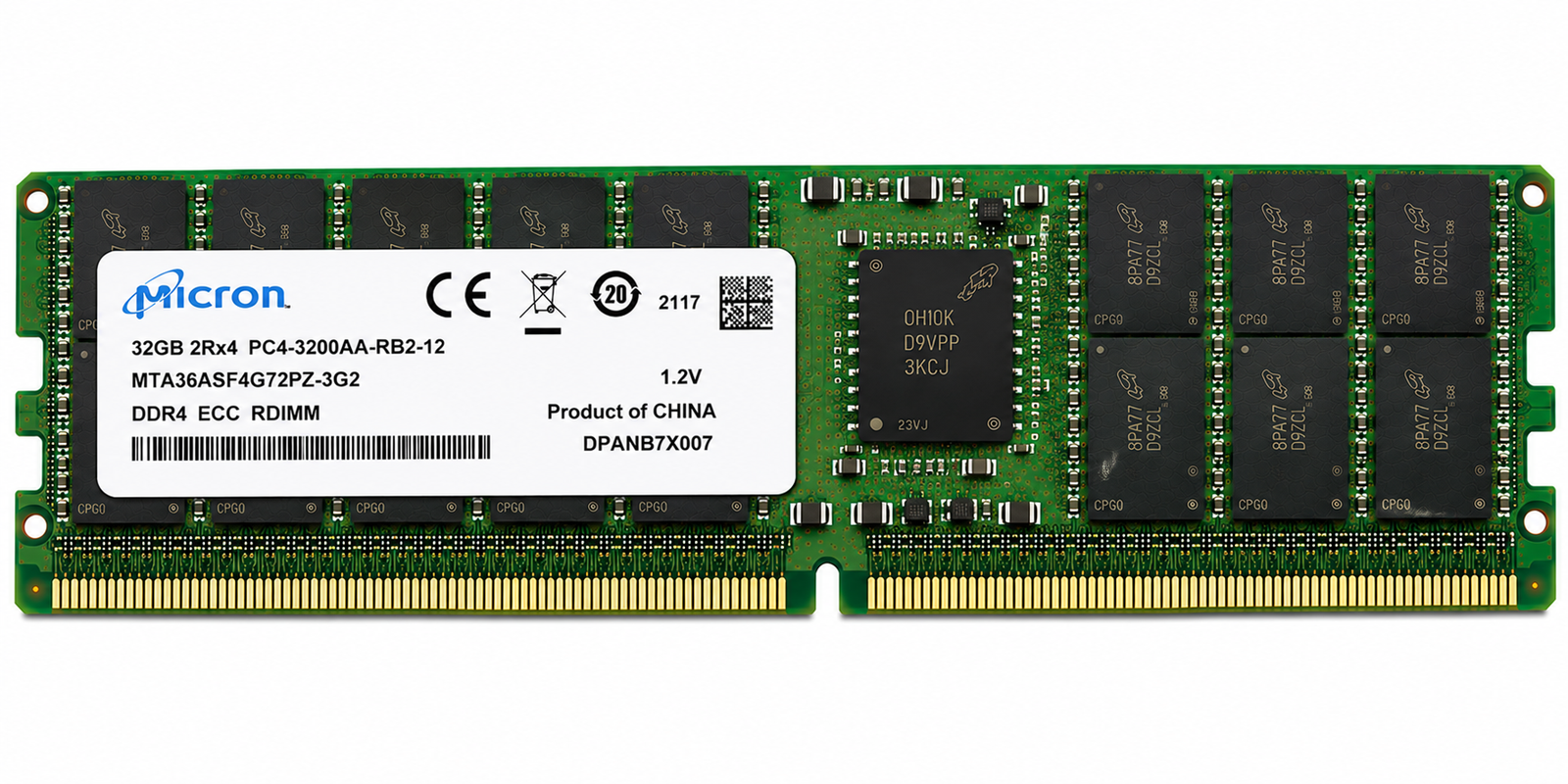 Micron MTA36ASF4G72PZ-3G2 32GB PC4-3200AA DDR4 3200 ECC RDIMM Server RAM