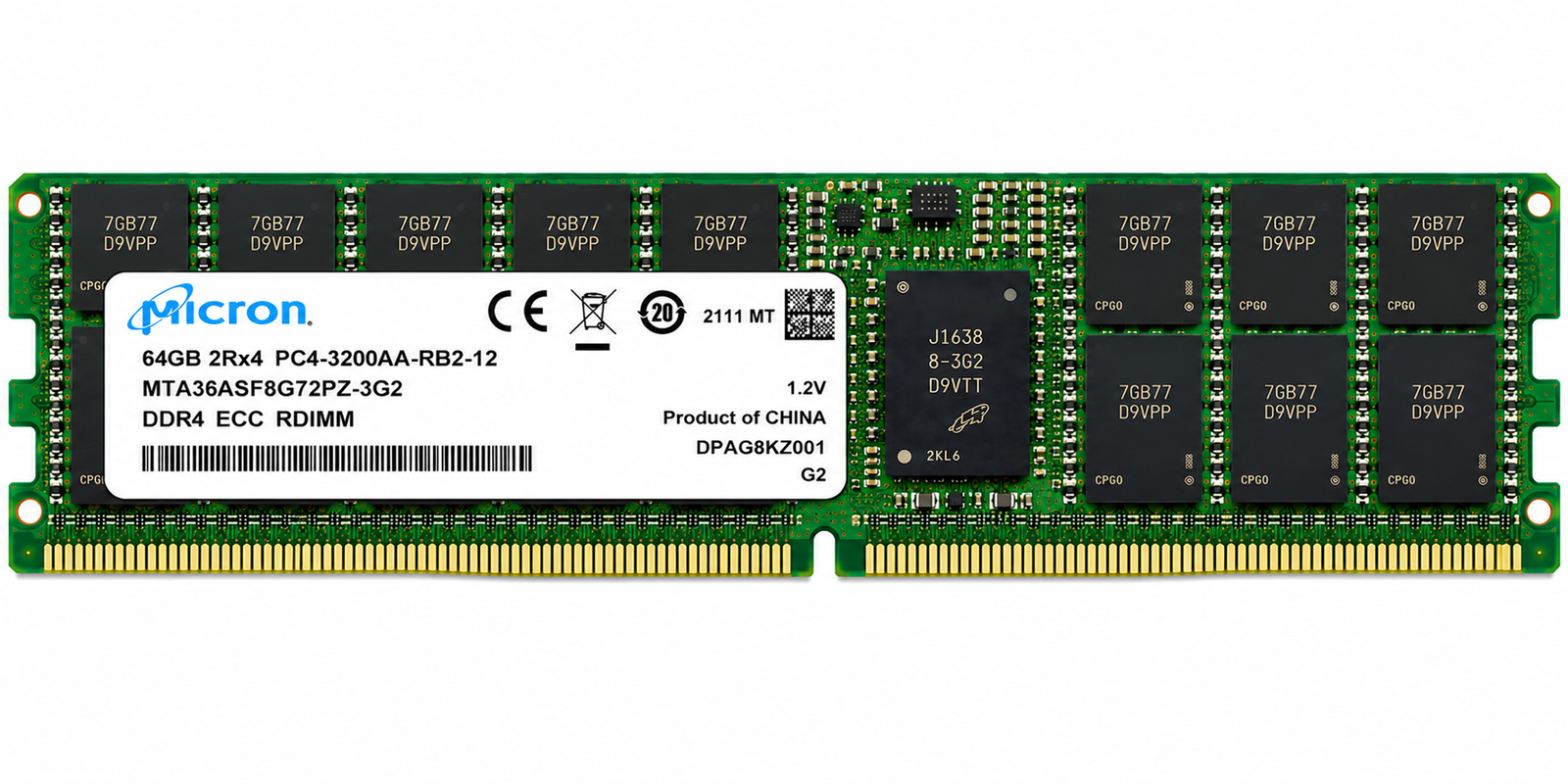 Micron MTA36ASF8G72PZ-3G2 64GB DDR4 3200 RDIMM