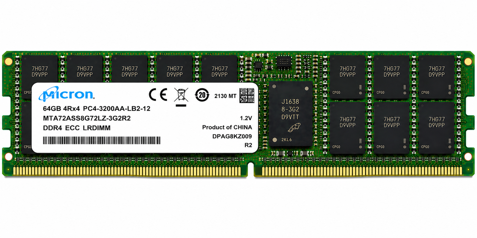 Micron MTA72ASS8G72LZ-3G2R2 64Gb DDR4 3200Mhz LRDIMM 4DRx4