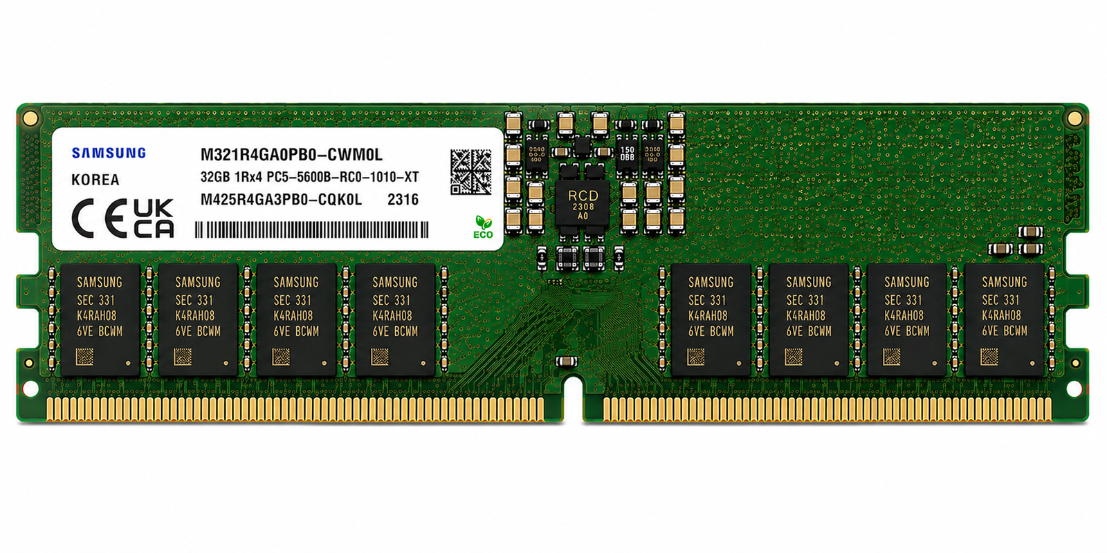 Samsung M321R4GA0PB0-CWM0L 32GB DDR5-5600 ECC RDIMM Server Memory