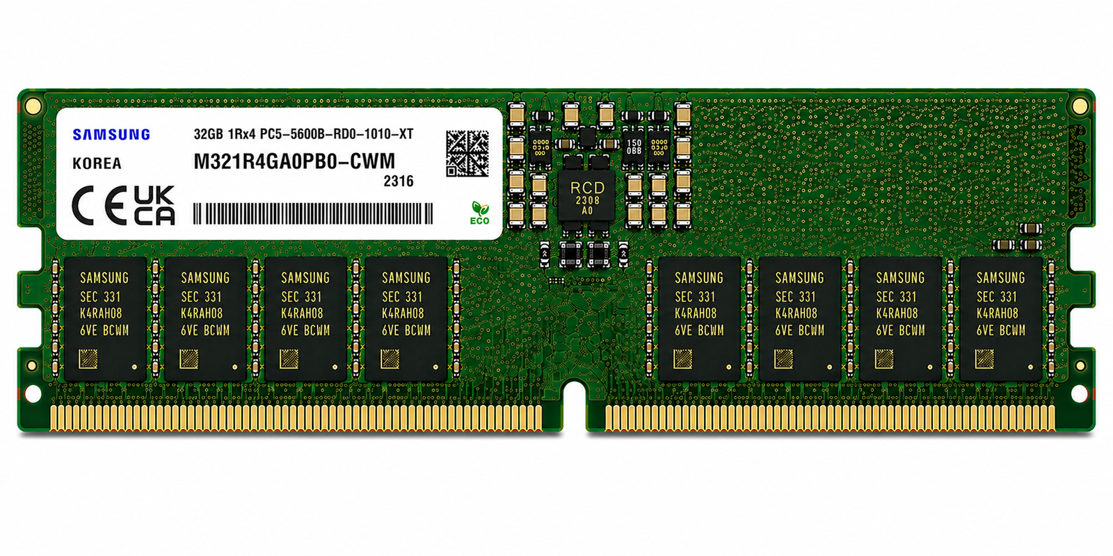 Samsung M321R4GA0PB0-CWM 32GB DDR5-5600 ECC RDIMM Server Memory