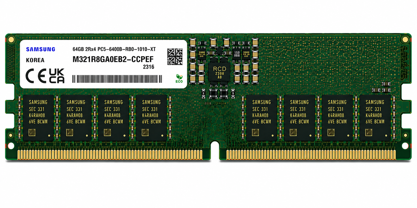 Samsung M321R8GA0EB2-CCPEF 64GB DDR5-6400 ECC RDIMM Server Memory
