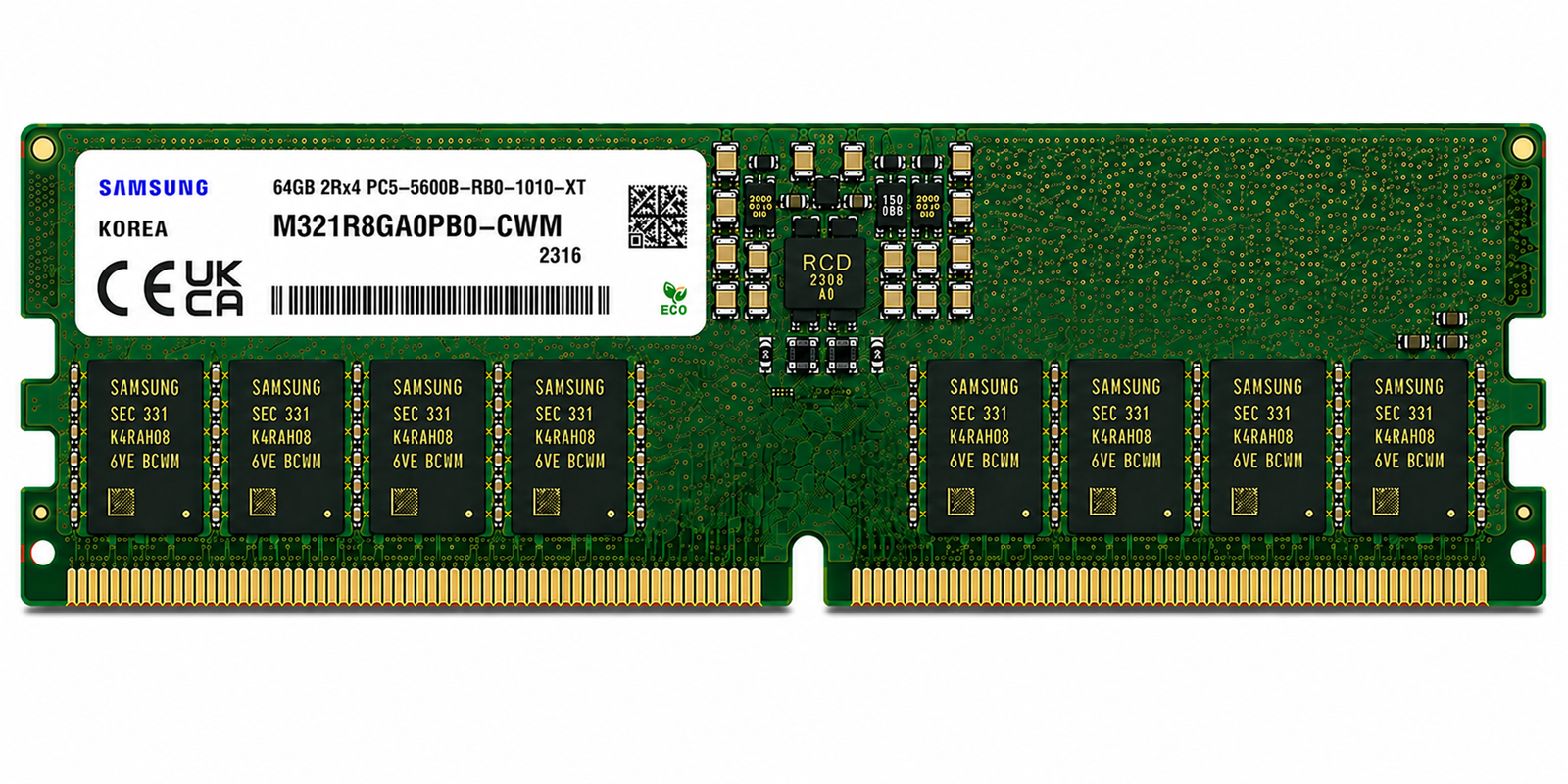 Samsung M321R8GA0PB0-CWM 64GB DDR5-5600 ECC RDIMM Server Memory