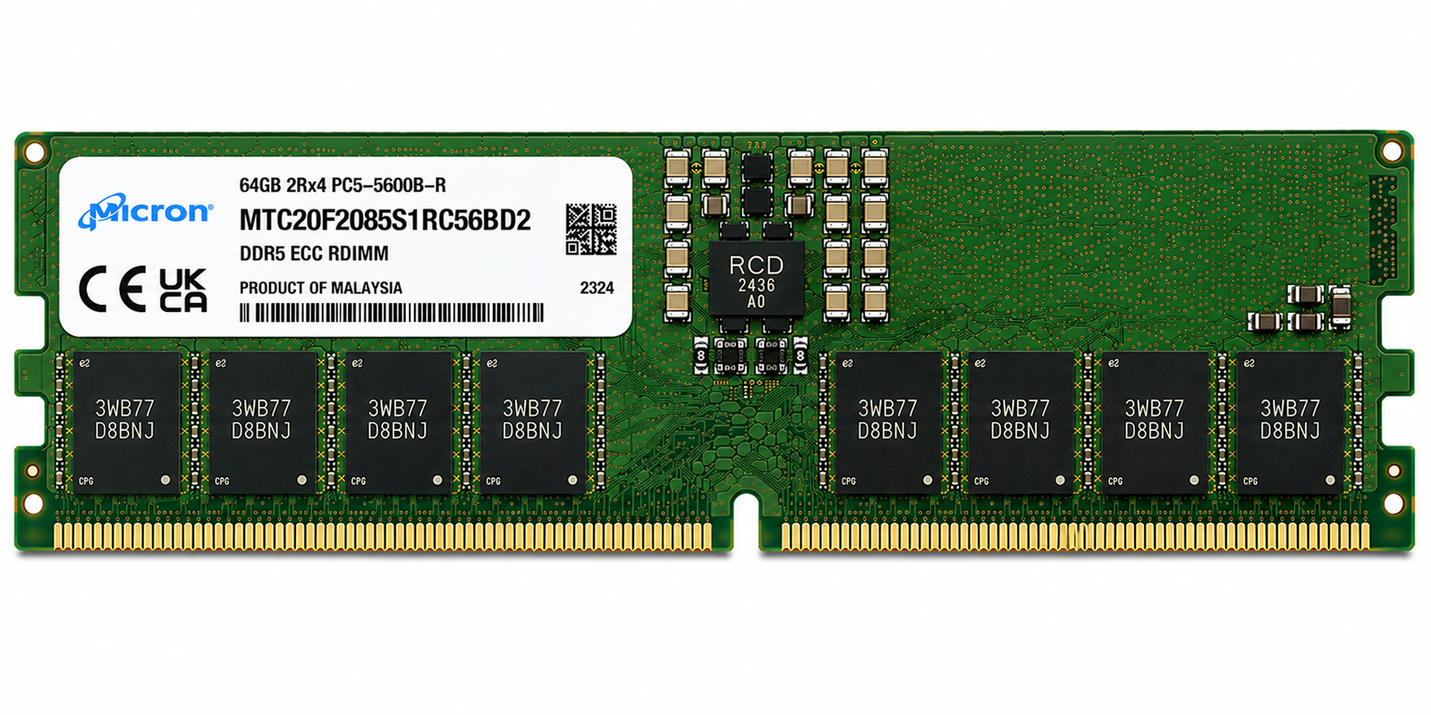 Micron MTC20F2085S1RC56BD2 32GB DDR5-5600 ECC RDIMM Server Memory